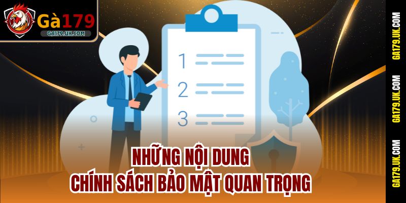 Những nội dung chính sách bảo mật quan trọng